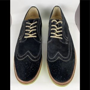 1901 Black Suede Oxford Wingtips Sz 13